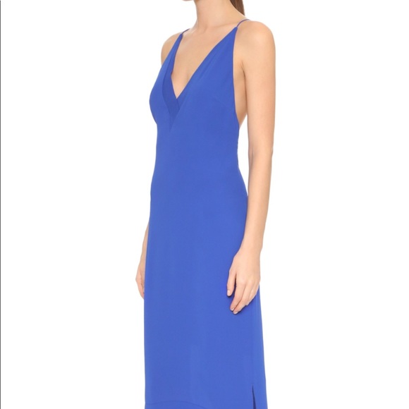 cobalt blue slip dress